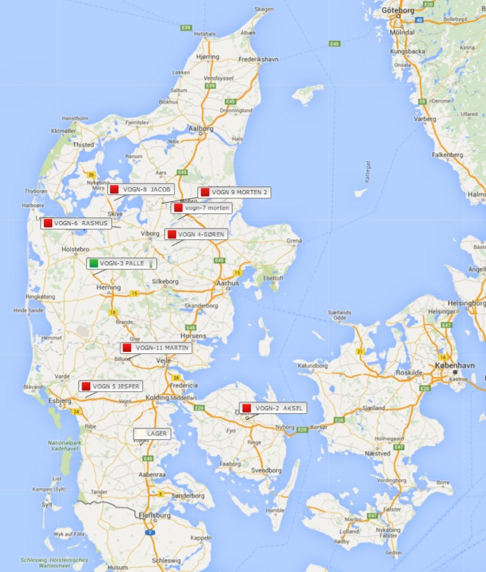 Service tekst med DK map